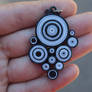 Black, Gray, White Quilled Pendant