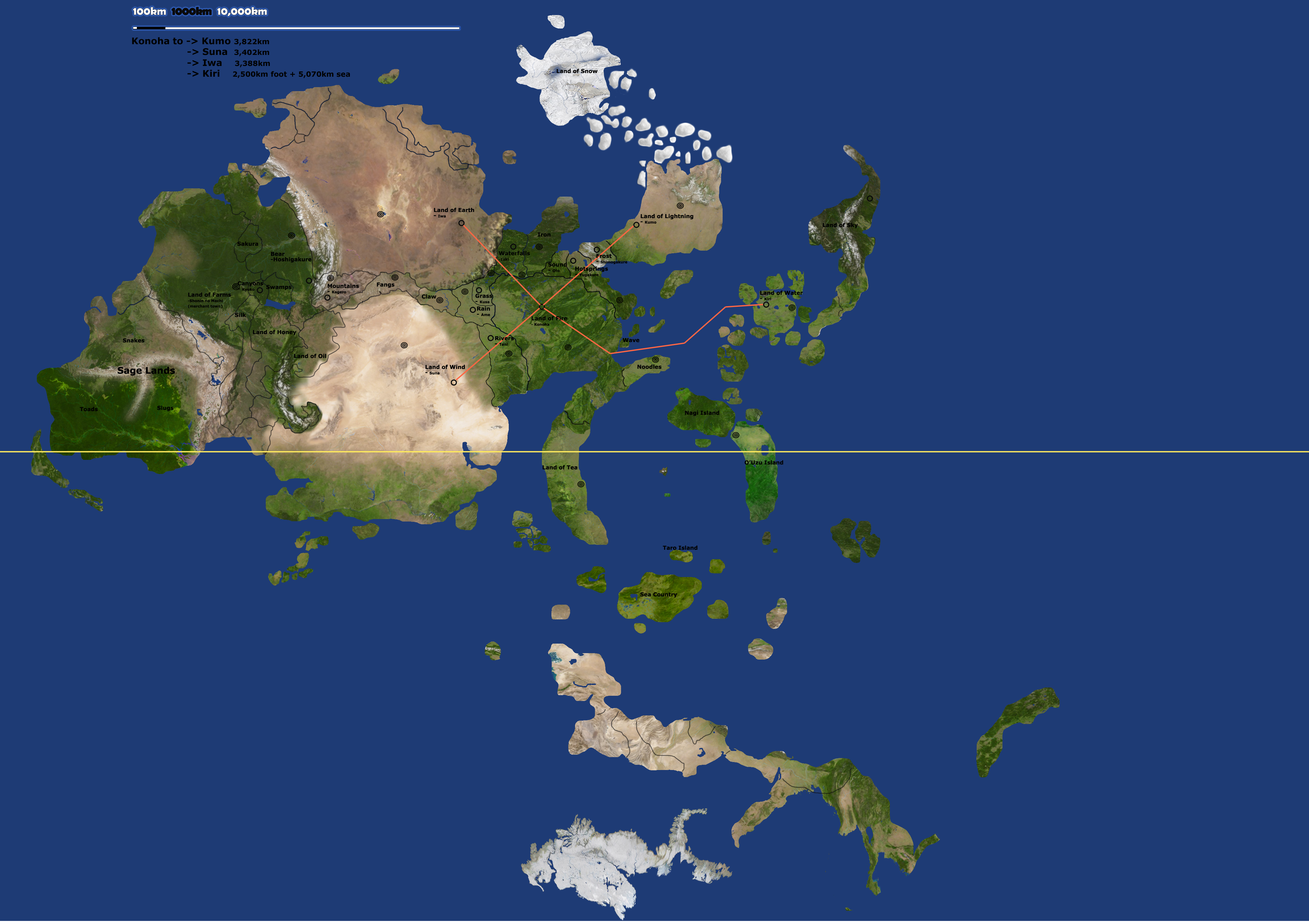 Elemental Nations Geographical Map by xShadowRebirthx on DeviantArt