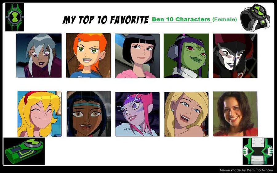 My Top 10 Favorite Ben 10 Female Characters by TheRisenChaos on DeviantArt.