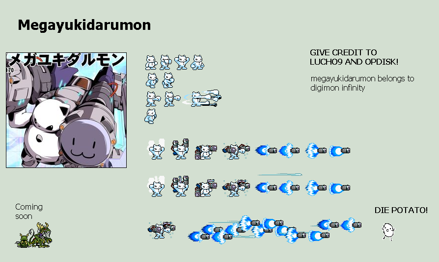 Megayukidarumon Sprites sheet