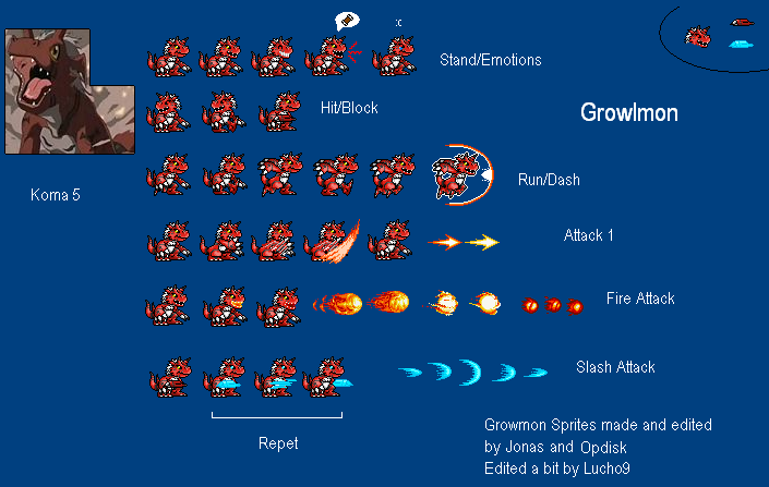 Growlmon Sprite Sheet Koma 5