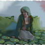 Young Girl On Bed Digital Painting