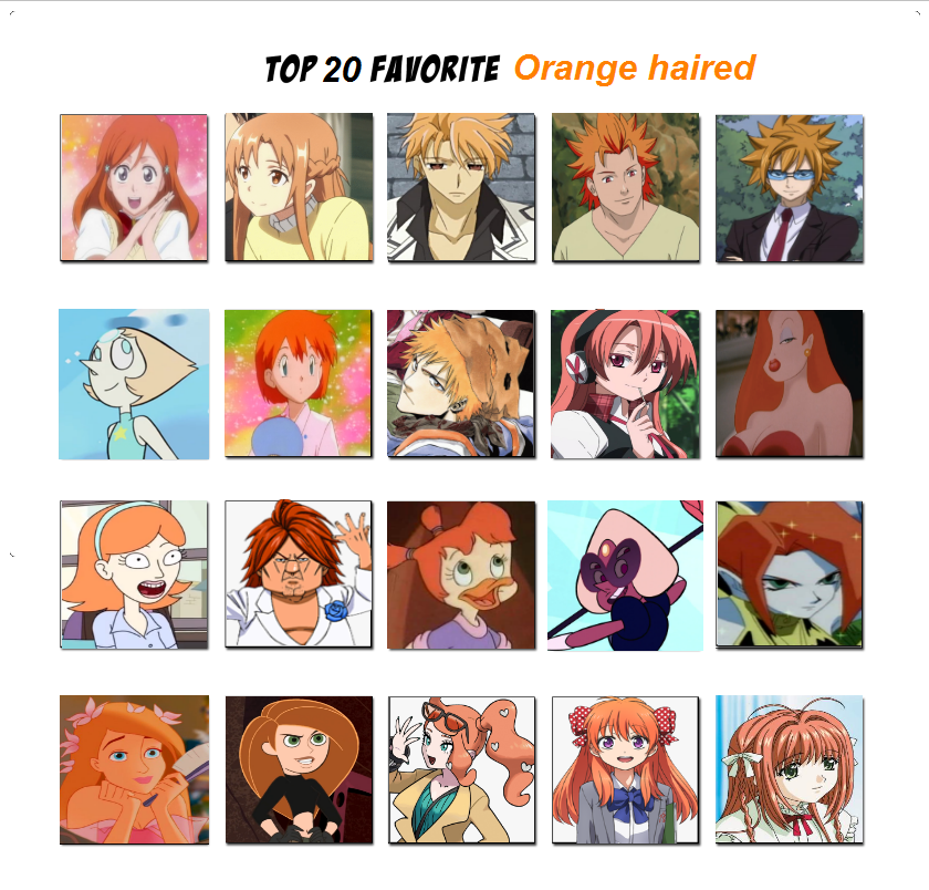 Your Top 20 Favorite Orange haired by Kayalovesu on DeviantArt