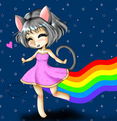 Chibi Nyan Cat Girl by PunkBune