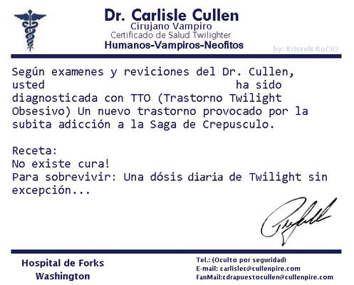 Certificado de Salud TWILIGHT