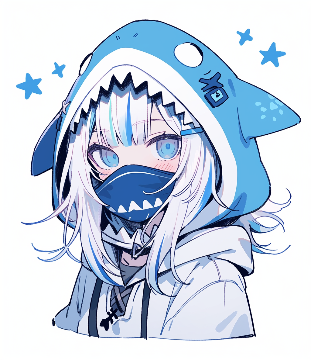 Anime Girl In A Shark Hoodie by LittleNeonKitten on DeviantArt
