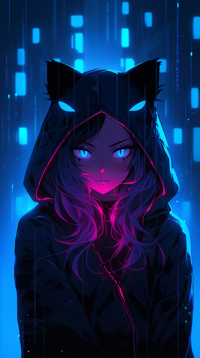 Cyberpunk Anime Girl Neon