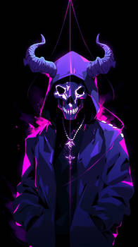 Neon Purple Glowing Demon