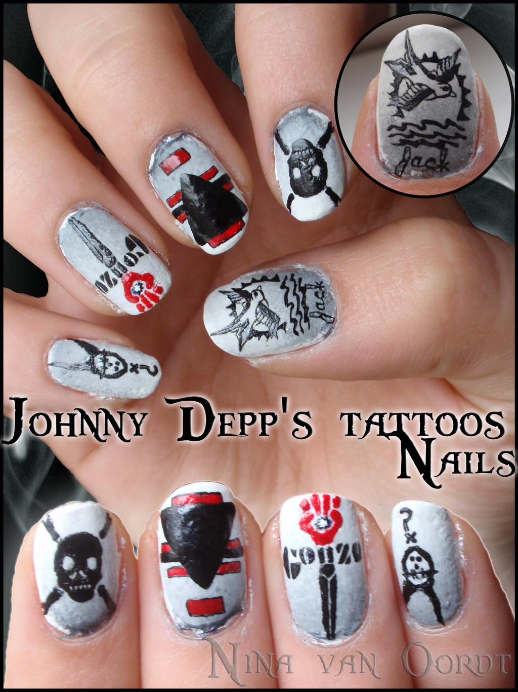 Johnny Depp's tattoos nails