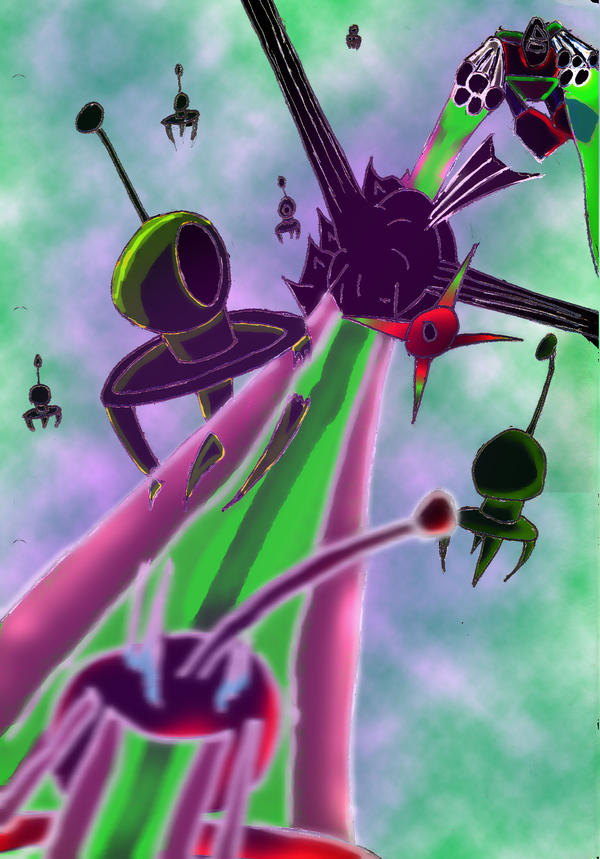 Deviantart Space Fight Space fight by cagedreptile on DeviantArt