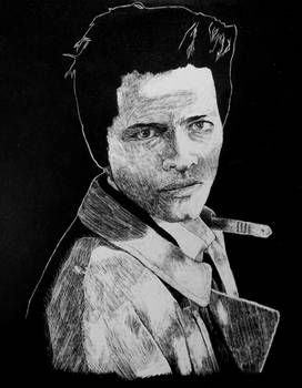 Castiel Scratchboard