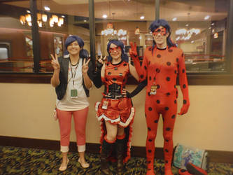 Ladybug, Steampunk Ladybug, and Marinette by DragonmanCrick