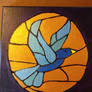 Stained glass blue bird 