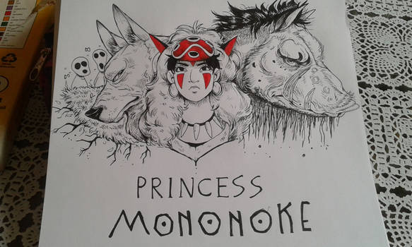 Inktober Dia 3- Princesa Mononoke