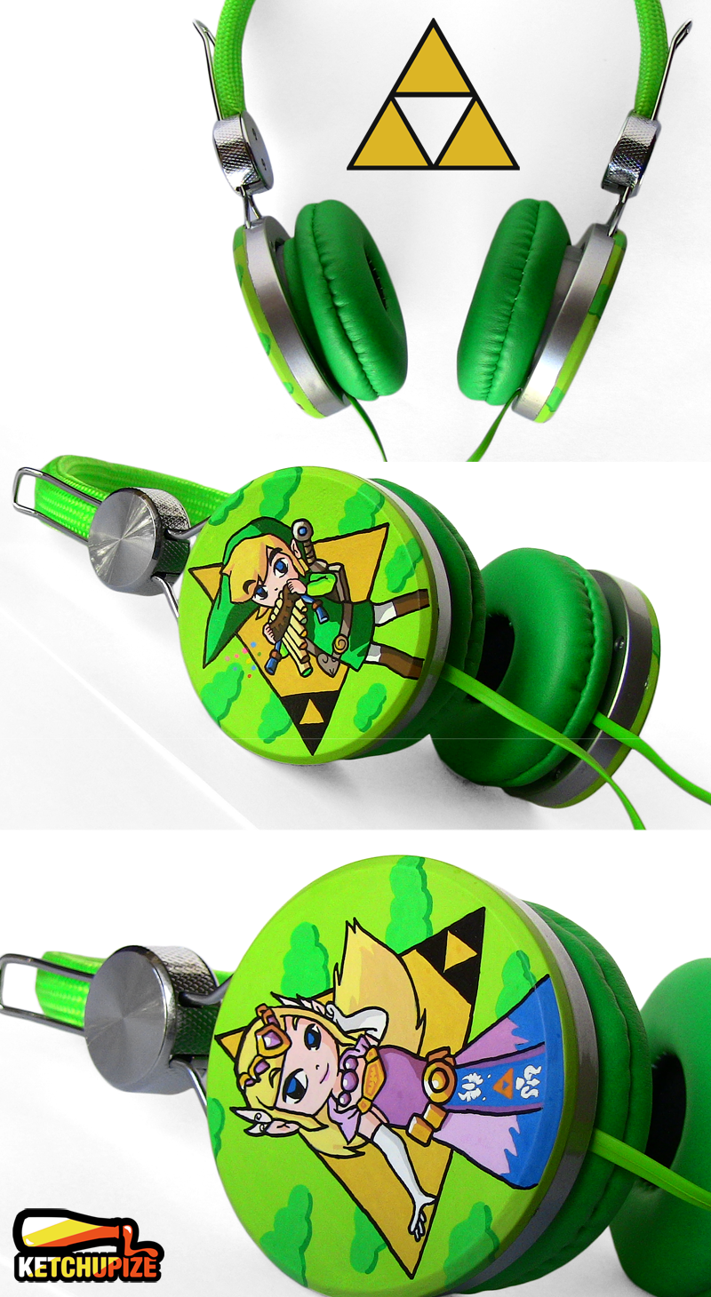 New Legend of Zelda handpainted Headphones