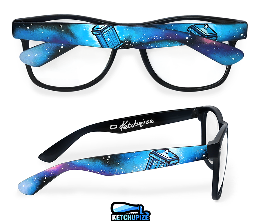 Tardis in space hand painted glasses by Ketchupize on DeviantArt
