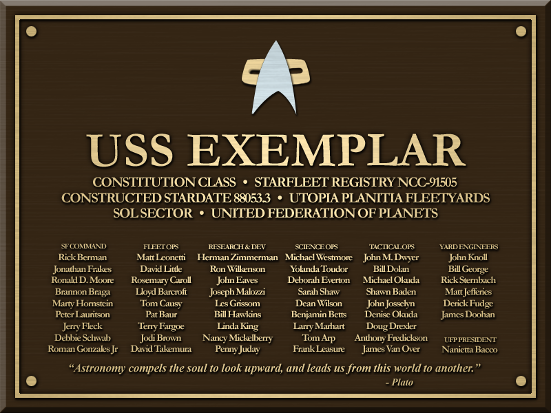 USS Examplar Plaque