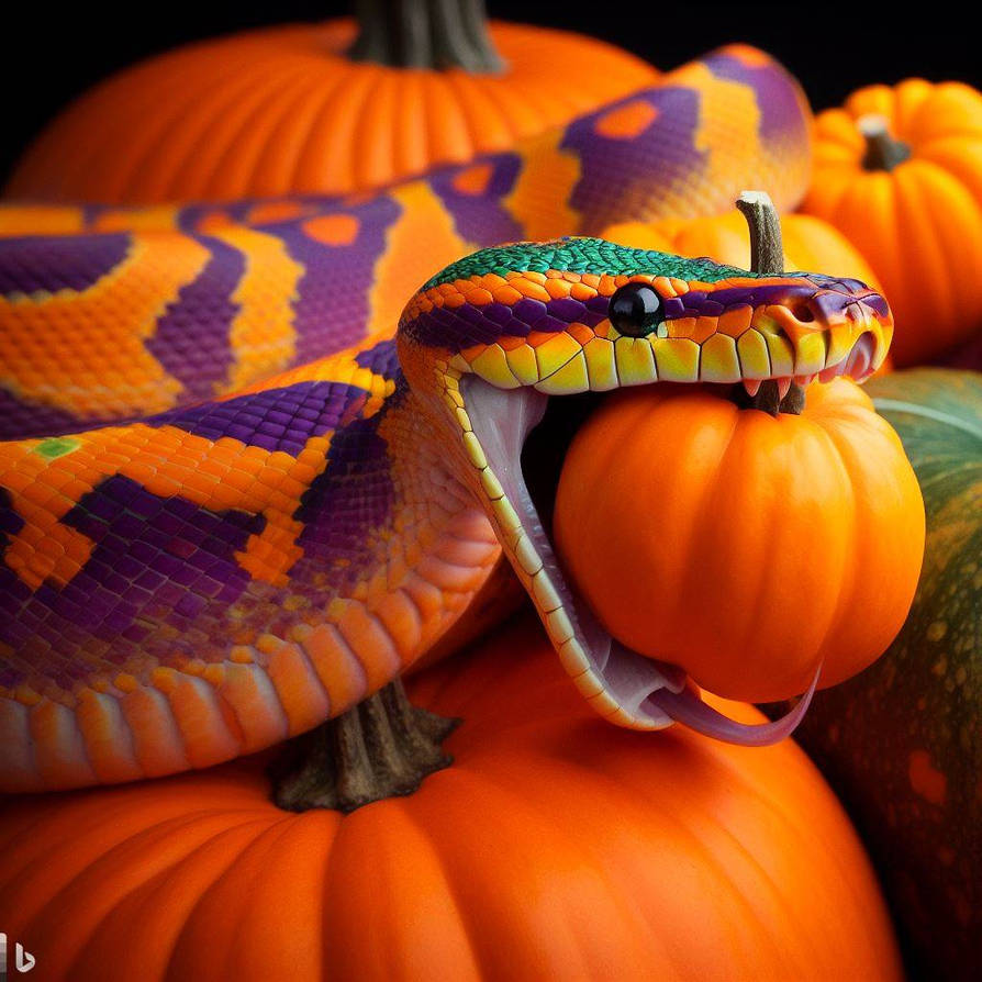 Halloween Python eats a Pumpkin by KingSusiePen24 on DeviantArt