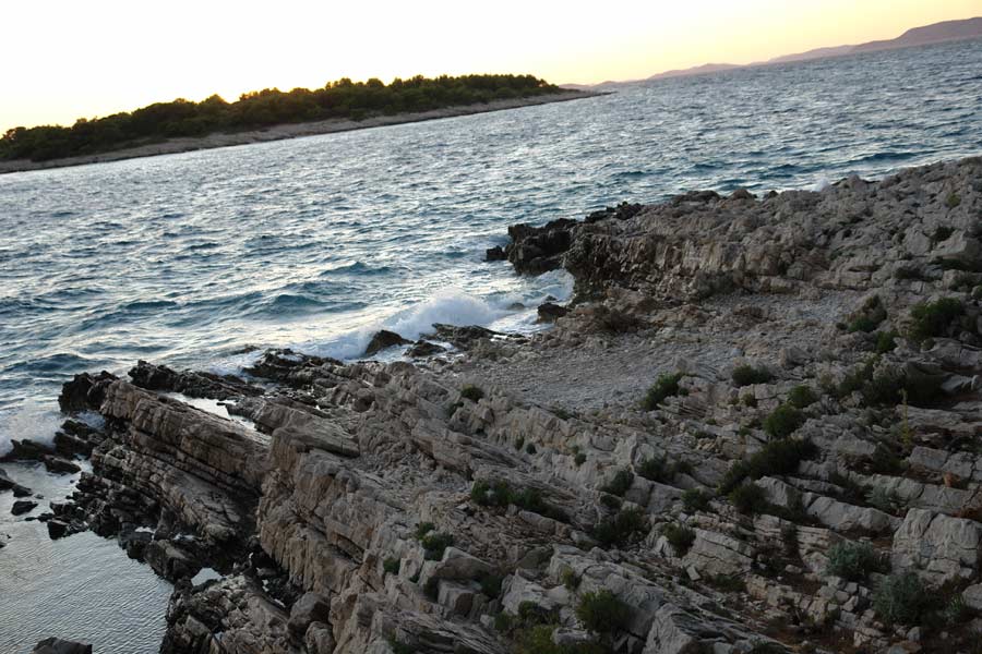 Rocky seashore near Primosten