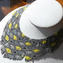 Helmineitsyt 1.4 gray yellow seed bead necklace