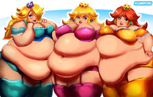 Fat Mario Princess Trio: Peach Rosalina and Daisy