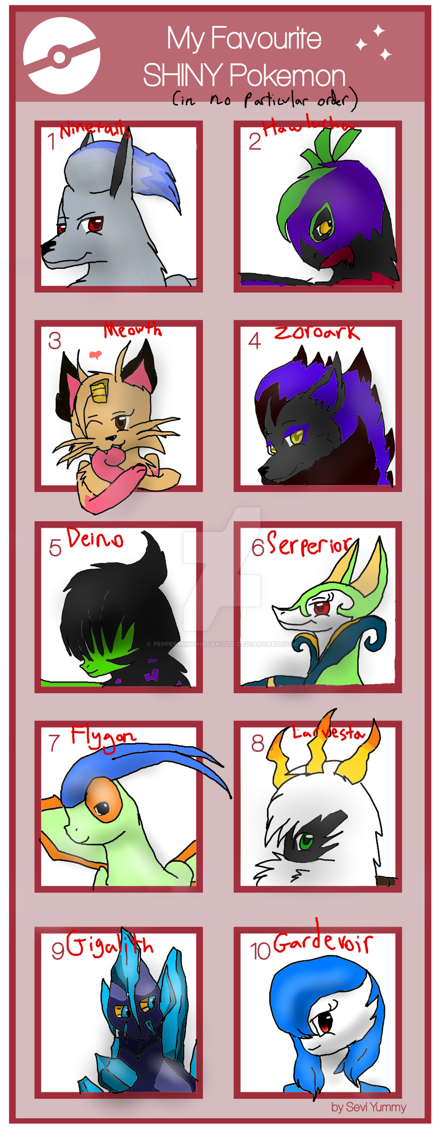 Favorite Shiny Pokemon Meme By Peppermintninjakitty On Deviantart Favorite Shiny Pokemon Meme By Peppermintninjakitty On Deviantart