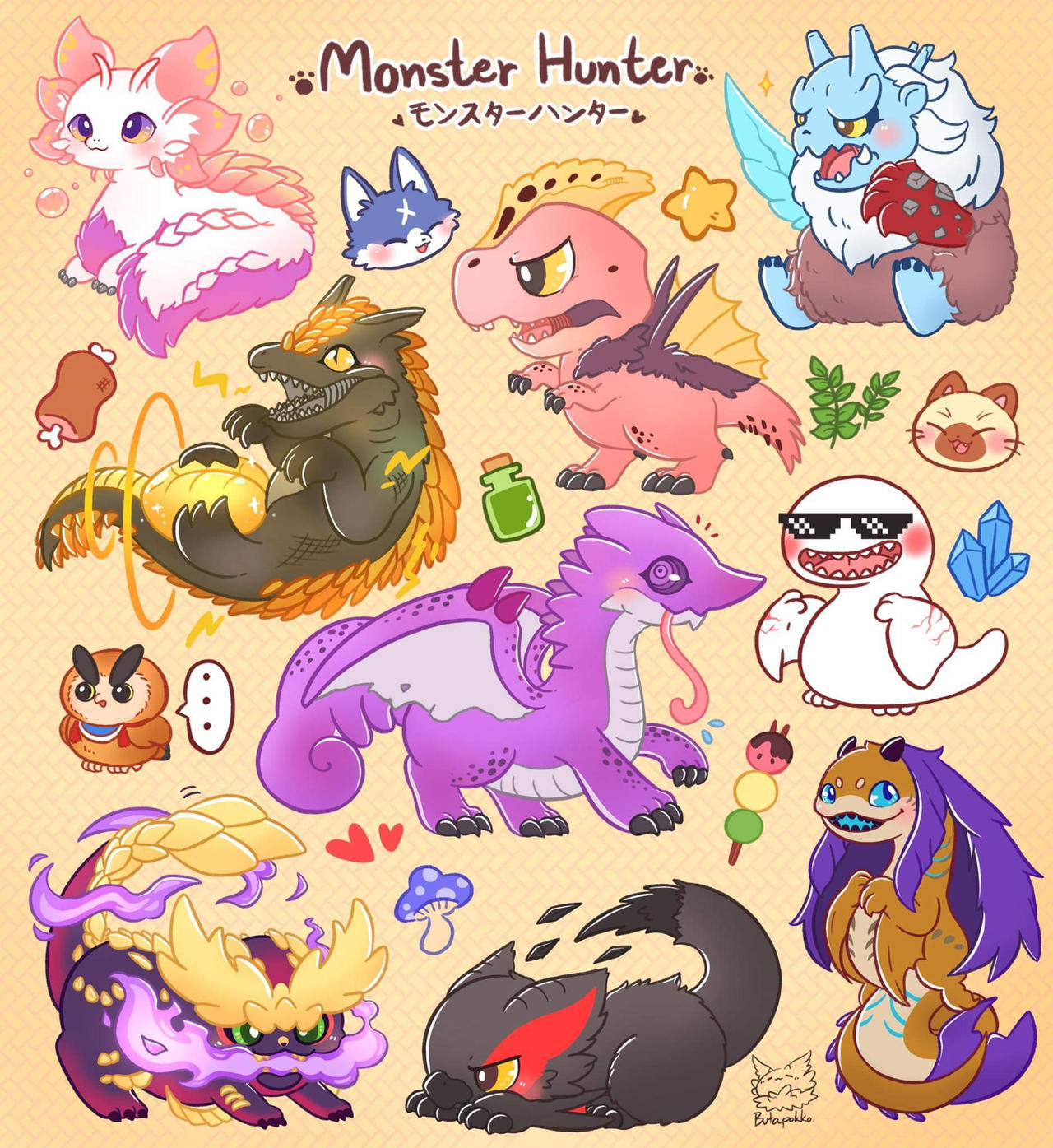 Monster Hunter chibi monster by Butapokko on DeviantArt
