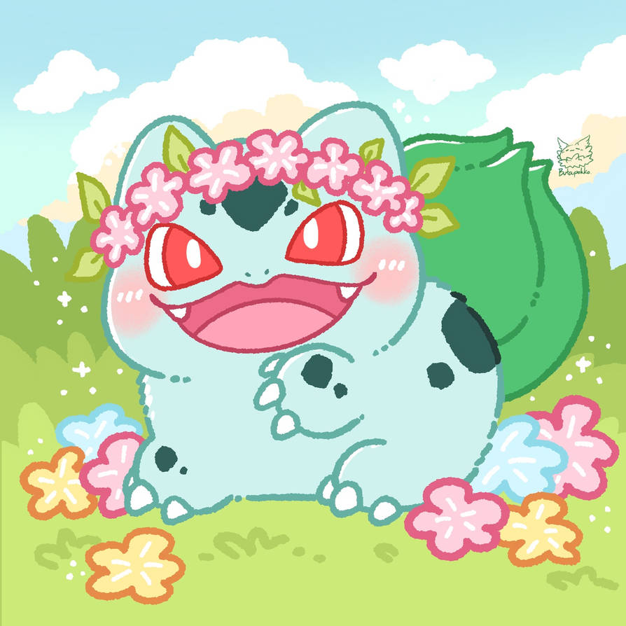 Bulbasaur Hello Bulbasaur in the garden flower by Butapokko on DeviantArt