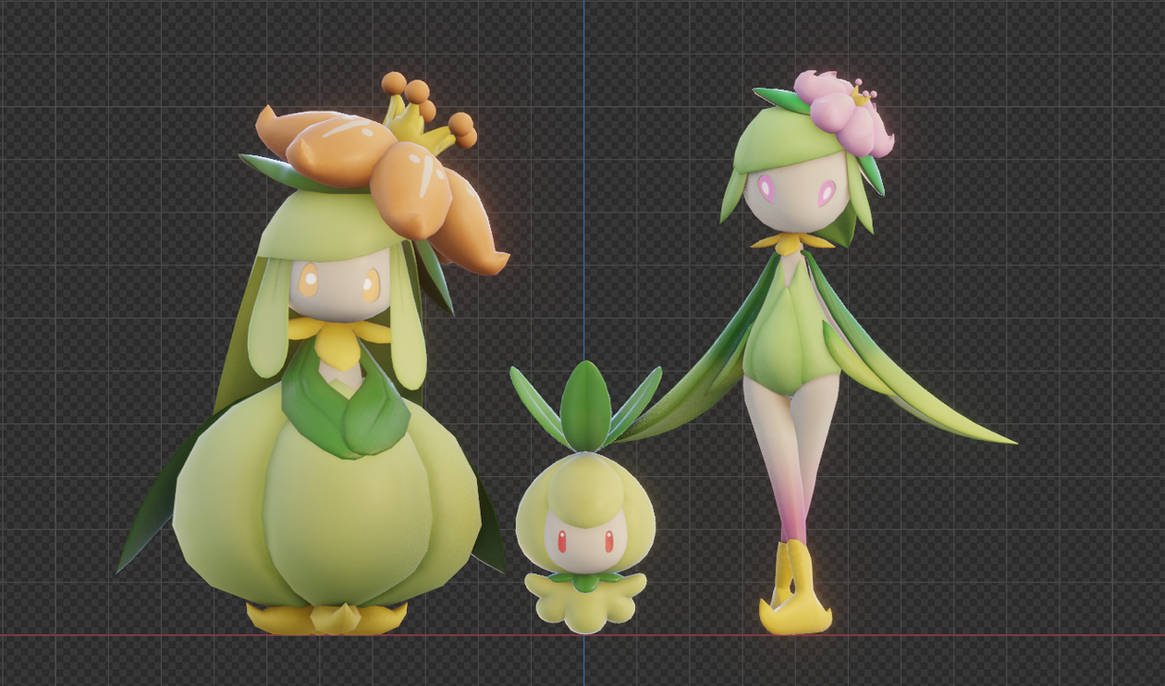 Pebroll Evolution Petilil evolution line (Blender/download) by MrLarions on DeviantArt