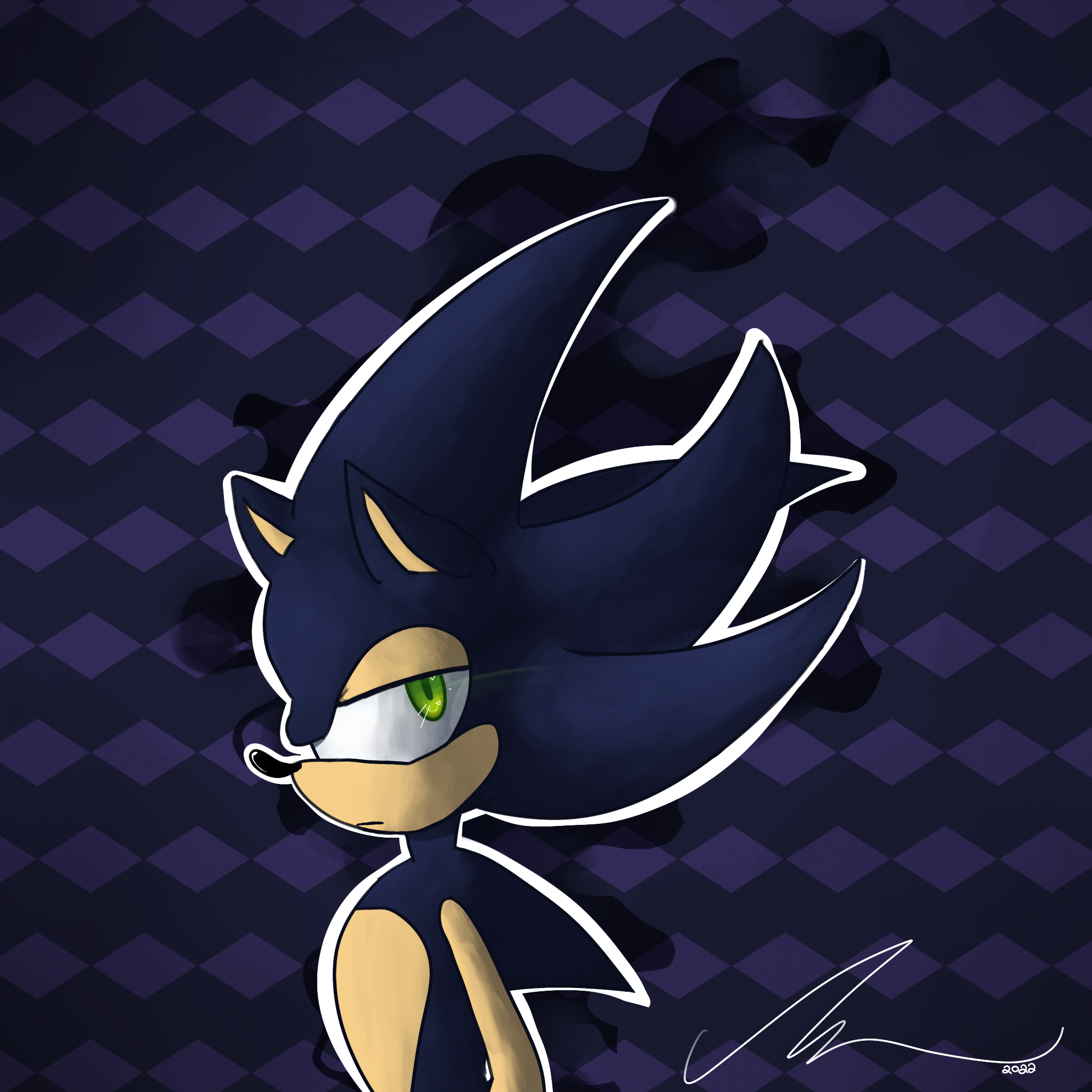 Dark Sonic  Sonic the hedgehog, Sonic, Sonic art