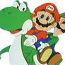 Mario and Luigi ride on Yoshi transparent