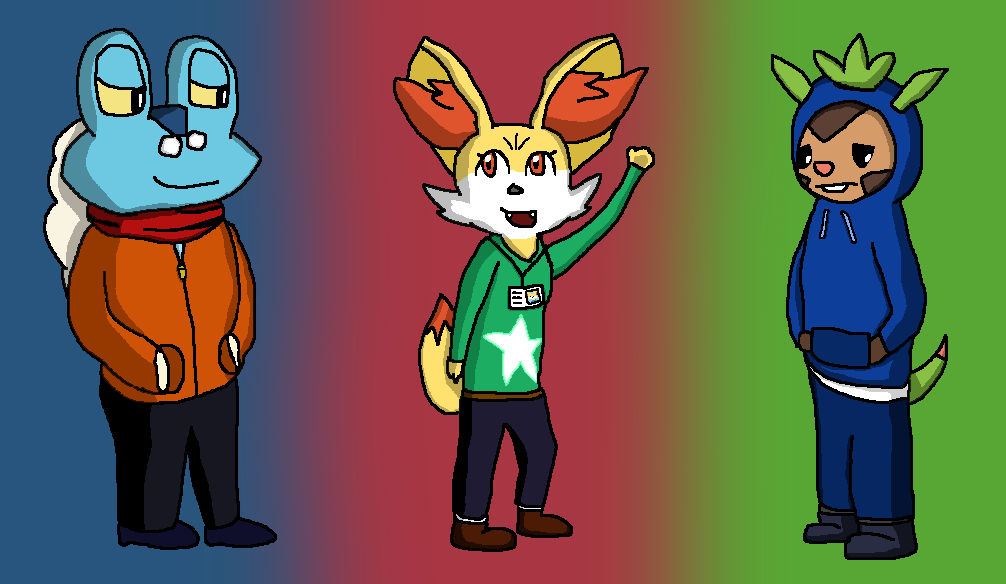 The Kalos Starters by YoshisaurKFireball on DeviantArt