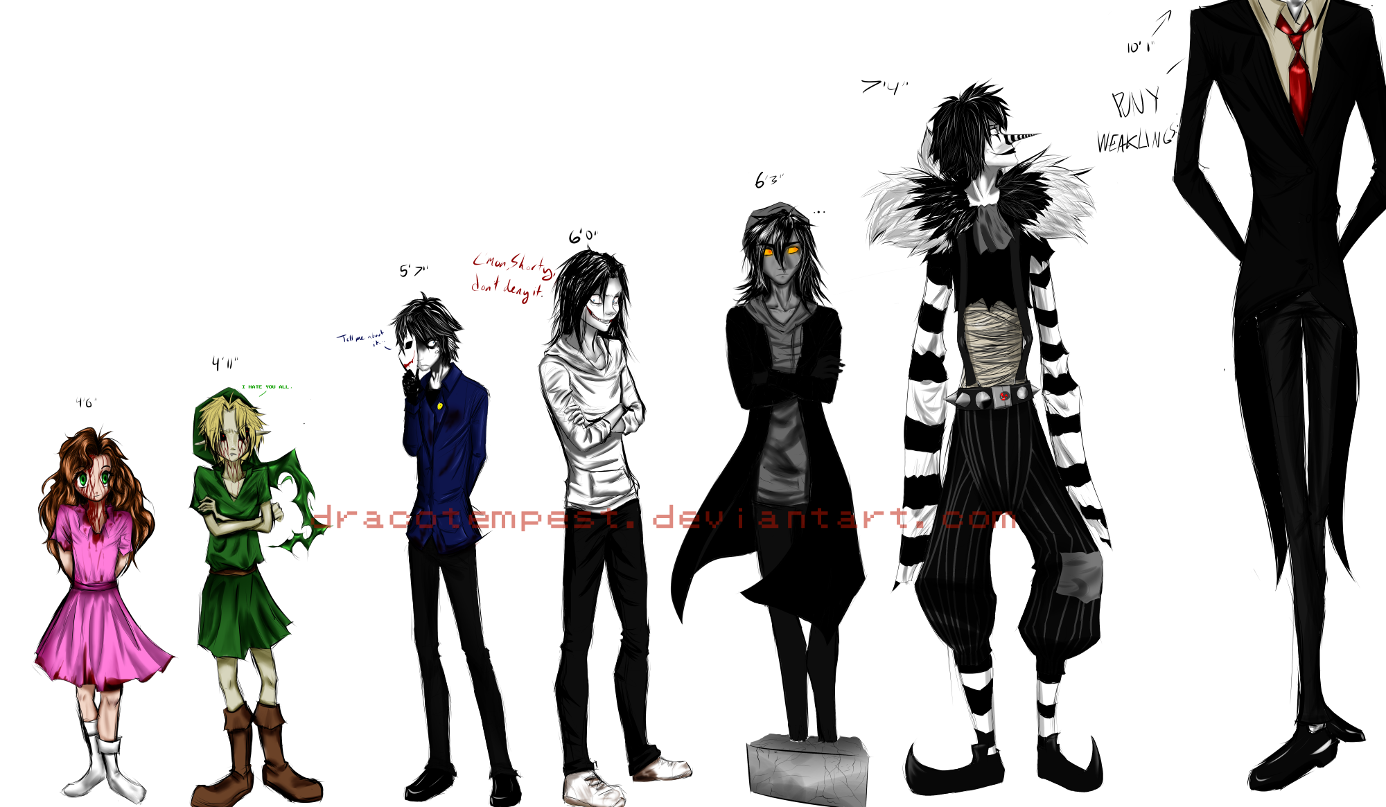 Creepypasta Height Comparison