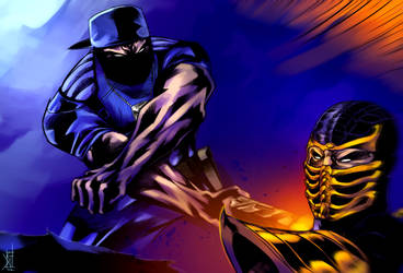 Stryker vs. Scorpion : Mortal Kombat by TheRisingSoul