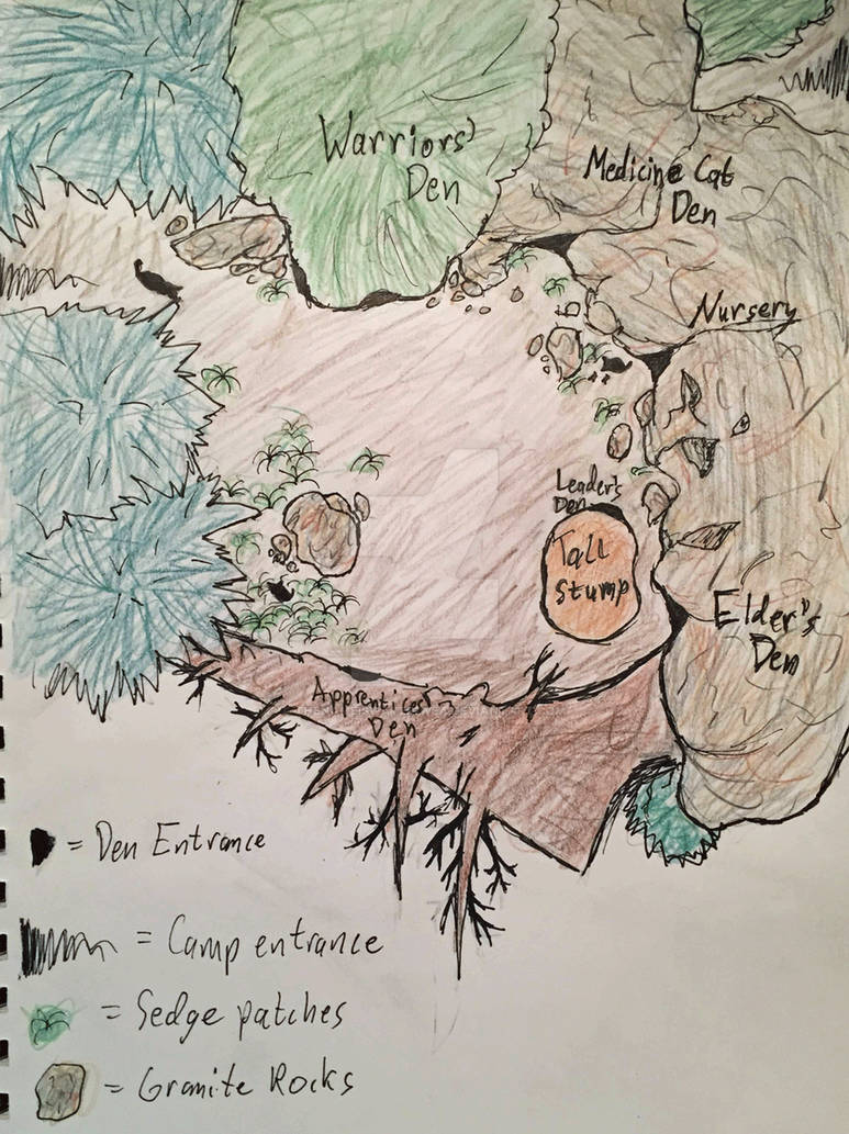 Shadow Rim Ranch Camp Map ES - ShadowClan Camp by TheNameIsWater-Wea on DeviantArt
