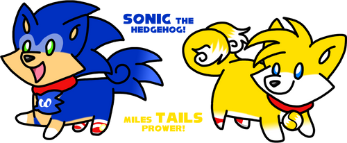 Sonic-Themed Soda-Poms (1 left) by HeartinaRosebud