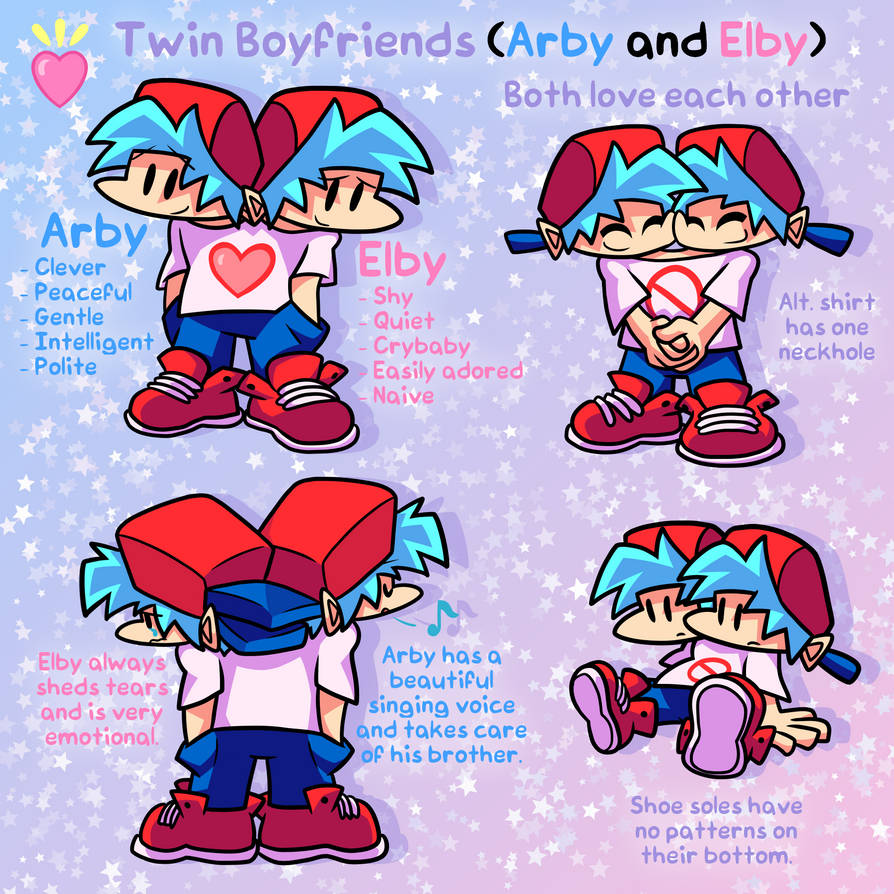 FNF AU - Twin Boyfriends Reference Sheet