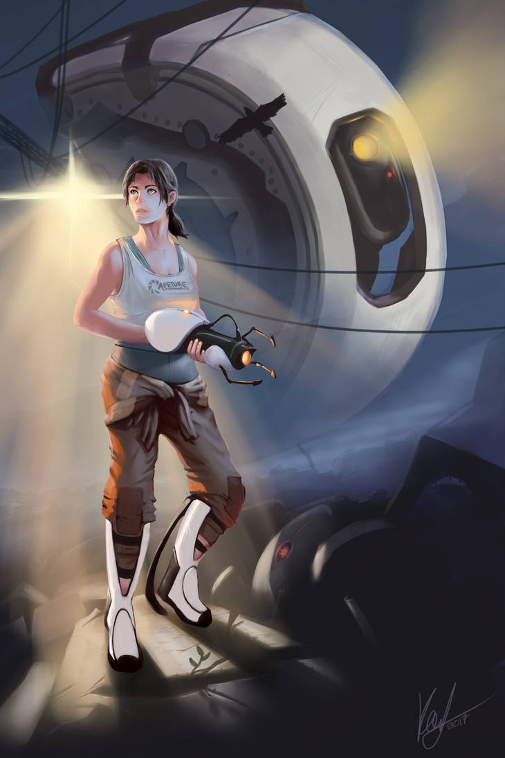 Portal 2 - Chell and Glados Poster by Khan-the-cake-lover on DeviantArt