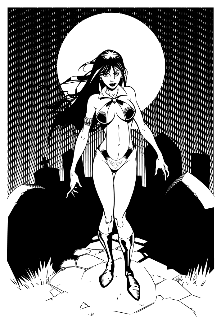 Vampirella inking 01