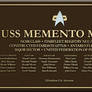 Memento Mori Dedication Plaque