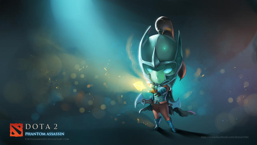 WALLPAPER: Phantom Assassin DOTA 2 Chibi style