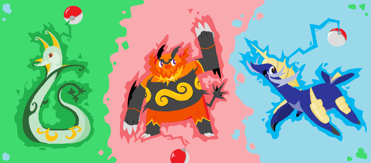 Speculative Fan Art of the Fifth Generation Starters 