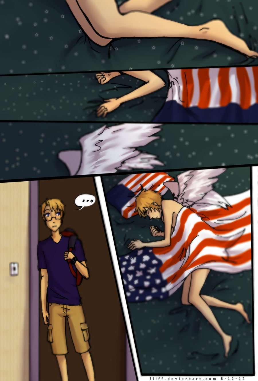 APH: USUK: Angelic Nap :Practise Comic: Colored