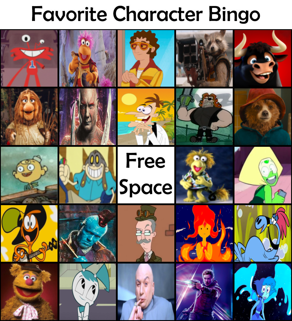 Favorite Character Bingo by fitzsanchez on DeviantArt