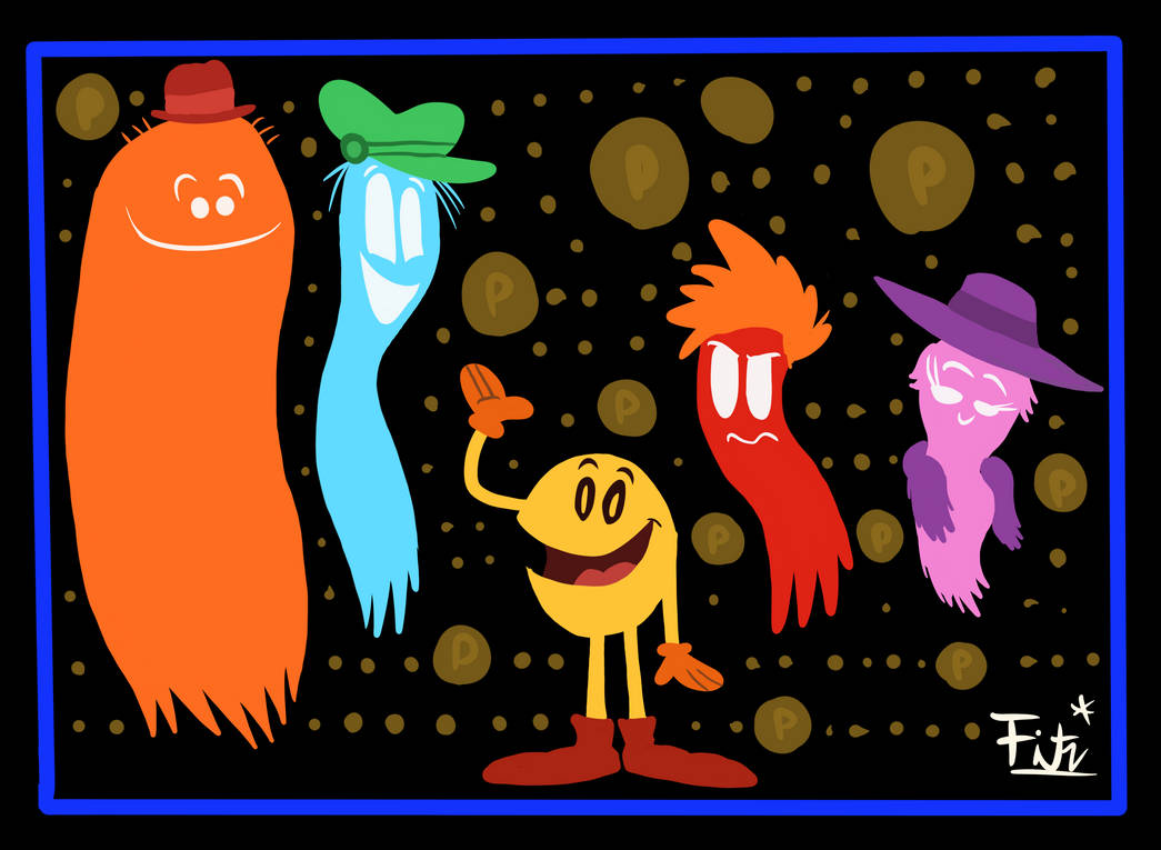 Pac-Man and his Ghostly Enemies (My Version) by fitzsanchez on DeviantArt