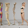 Stretching female figure pose drawing reference