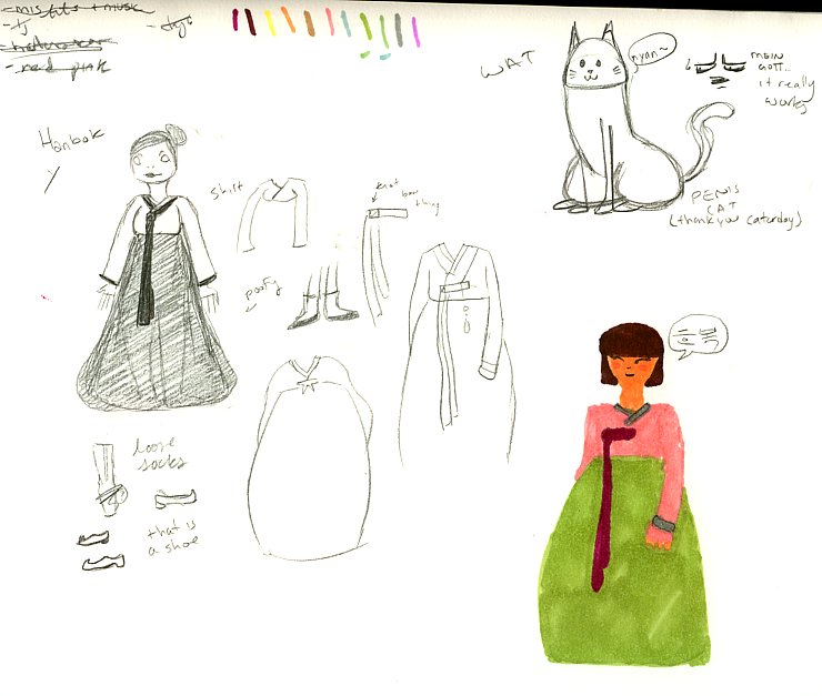 hanbok sketches