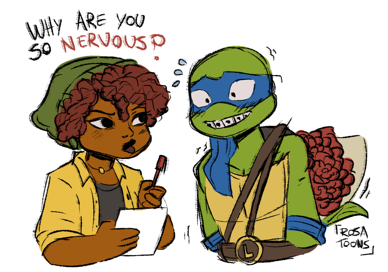 Mayhem Rottmnt Deviant TMNT Mutant Mayhem - Leonardo x April by Rosatoons on DeviantArt