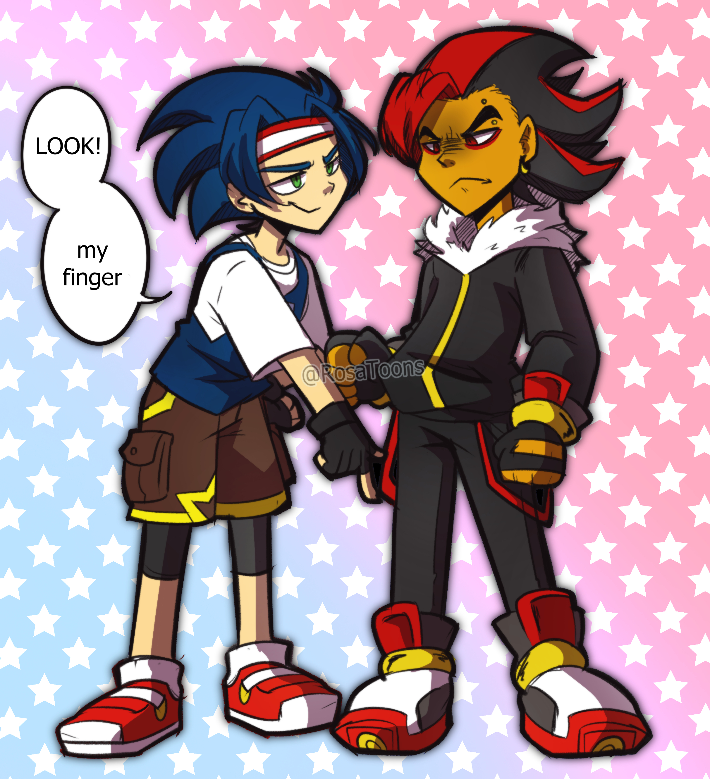 Sonic and Shadow humanization by Rosatoons on DeviantArt