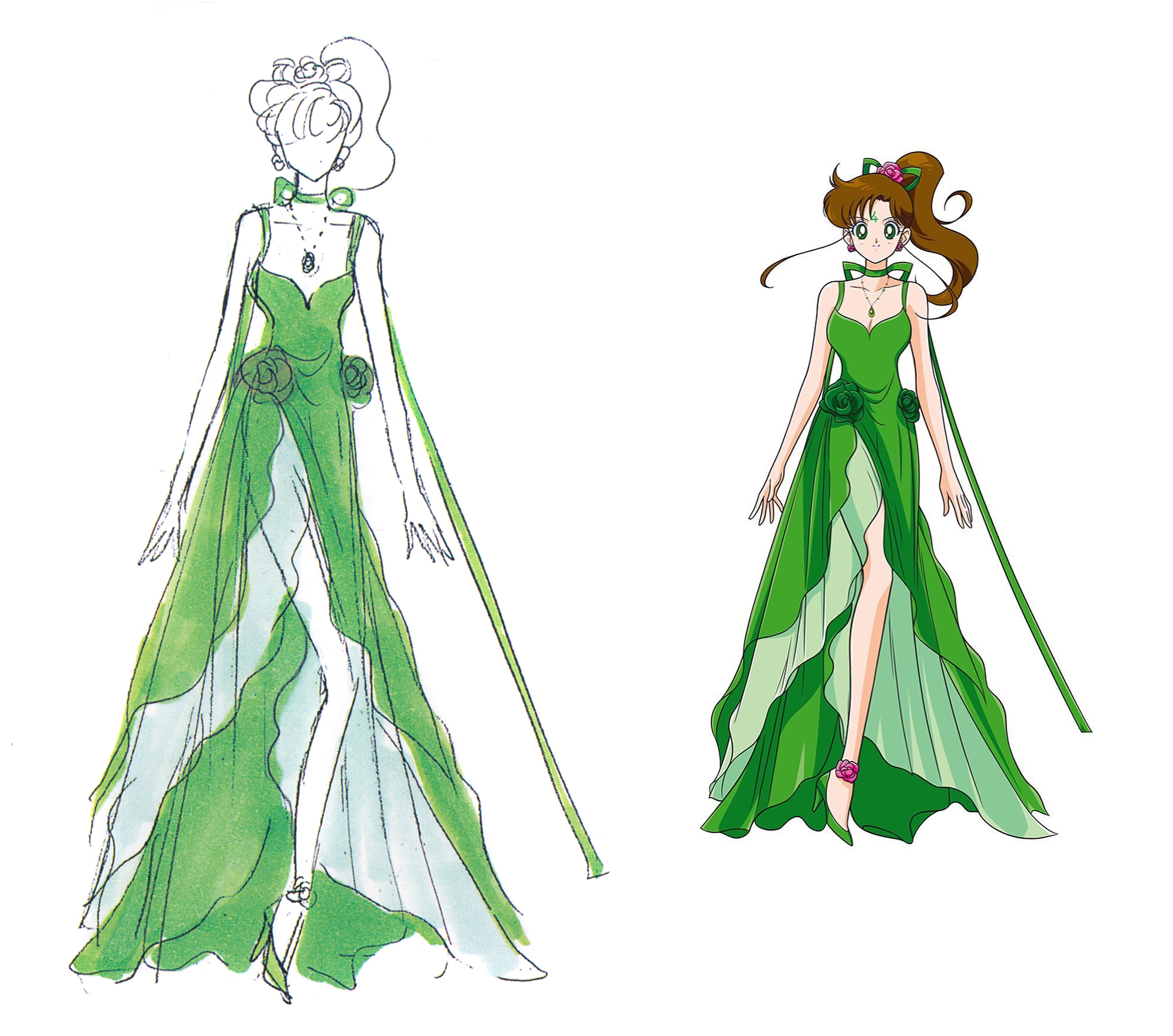 sailor jupiter princess dress Sailor Moon Sailor Jupiter Princess Green Formal Dress Cosplay Costume